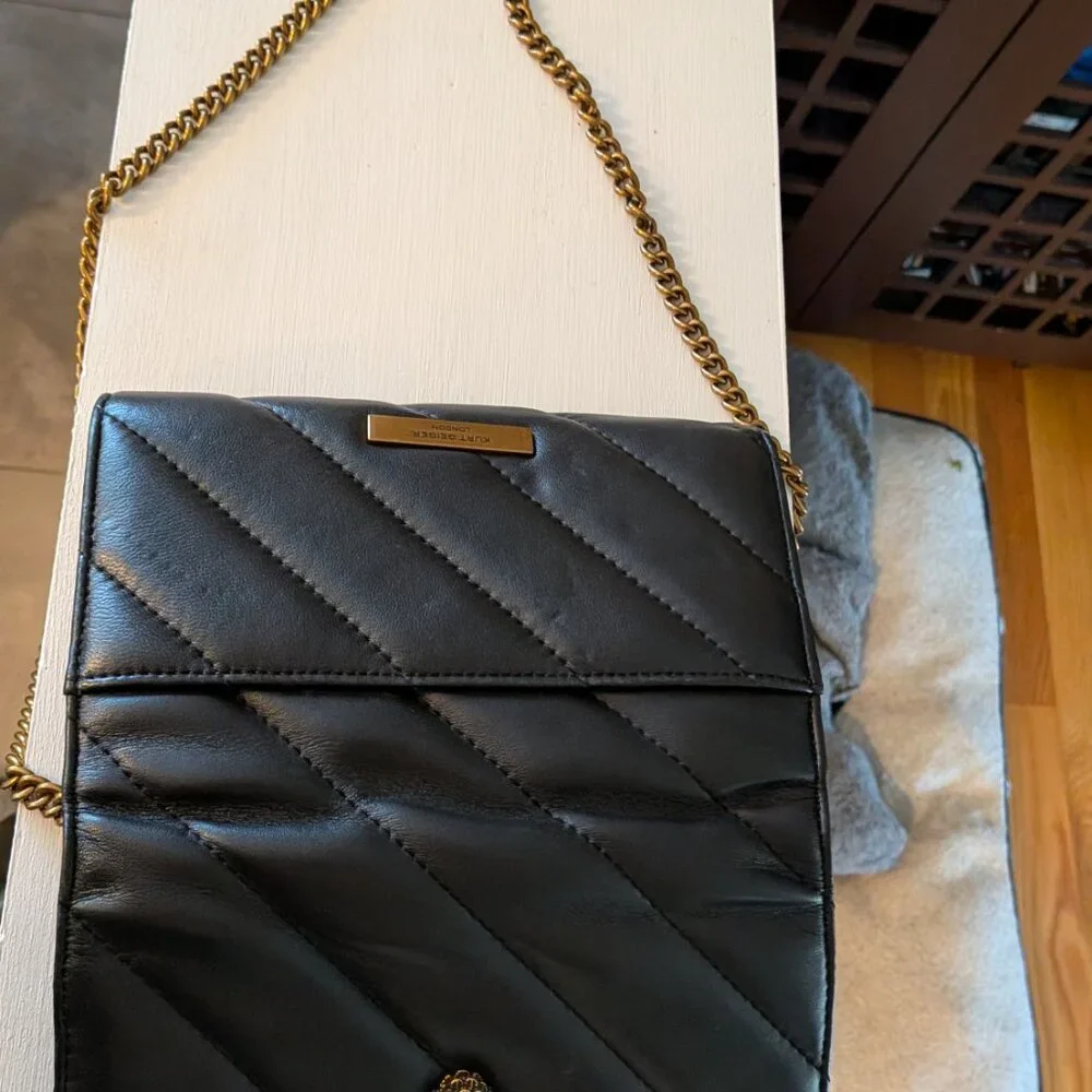 Kurt Geiger London Kensington/Soho Quilted Leather Wallet Bag Crossbody - Picture 4 of 4